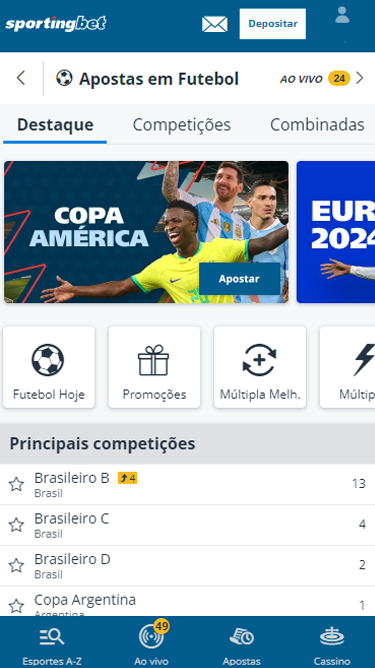 Captura Imagem Sportingbet Mobile Apostas