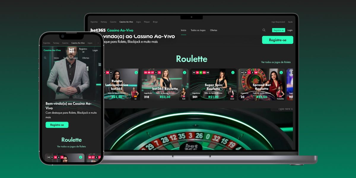 cassino ao vivo na bet365 mostrando a opção de roulette