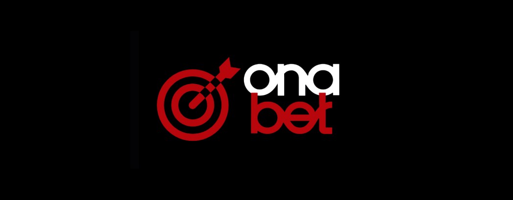 imagem com o logotipo da onabet em vermelho e branco em um fundo preto