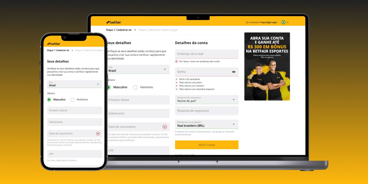 Imagem registro betfair