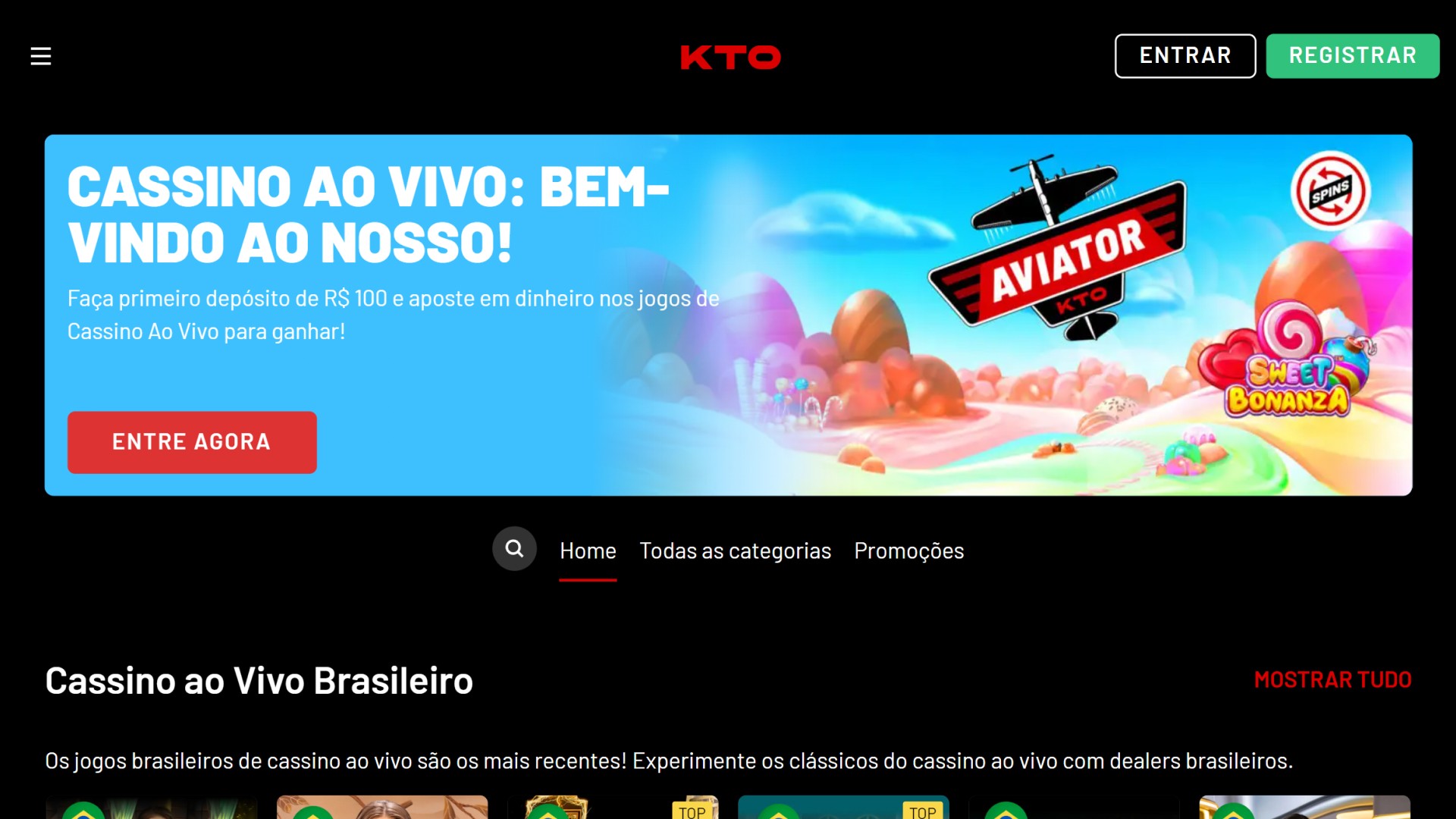 Screenshot cassino ao vivo kto