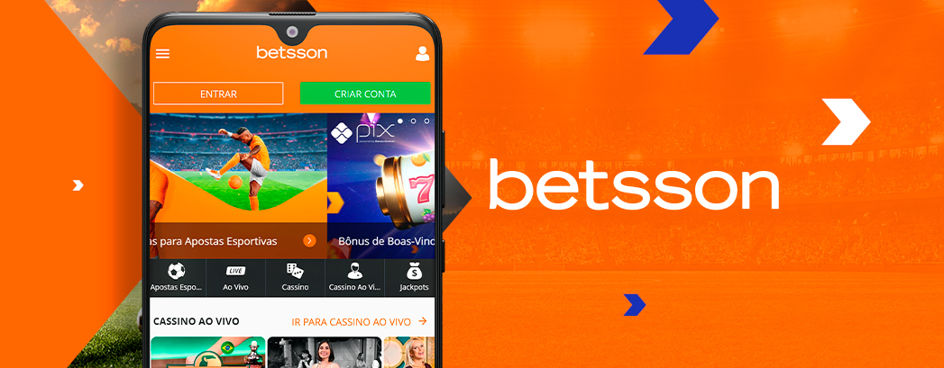 betano app sendo exibido em um celular mostrando todas as opções de apostas esportivas e cassino ao lado do logotipo da empresa sobre um fundo laranja