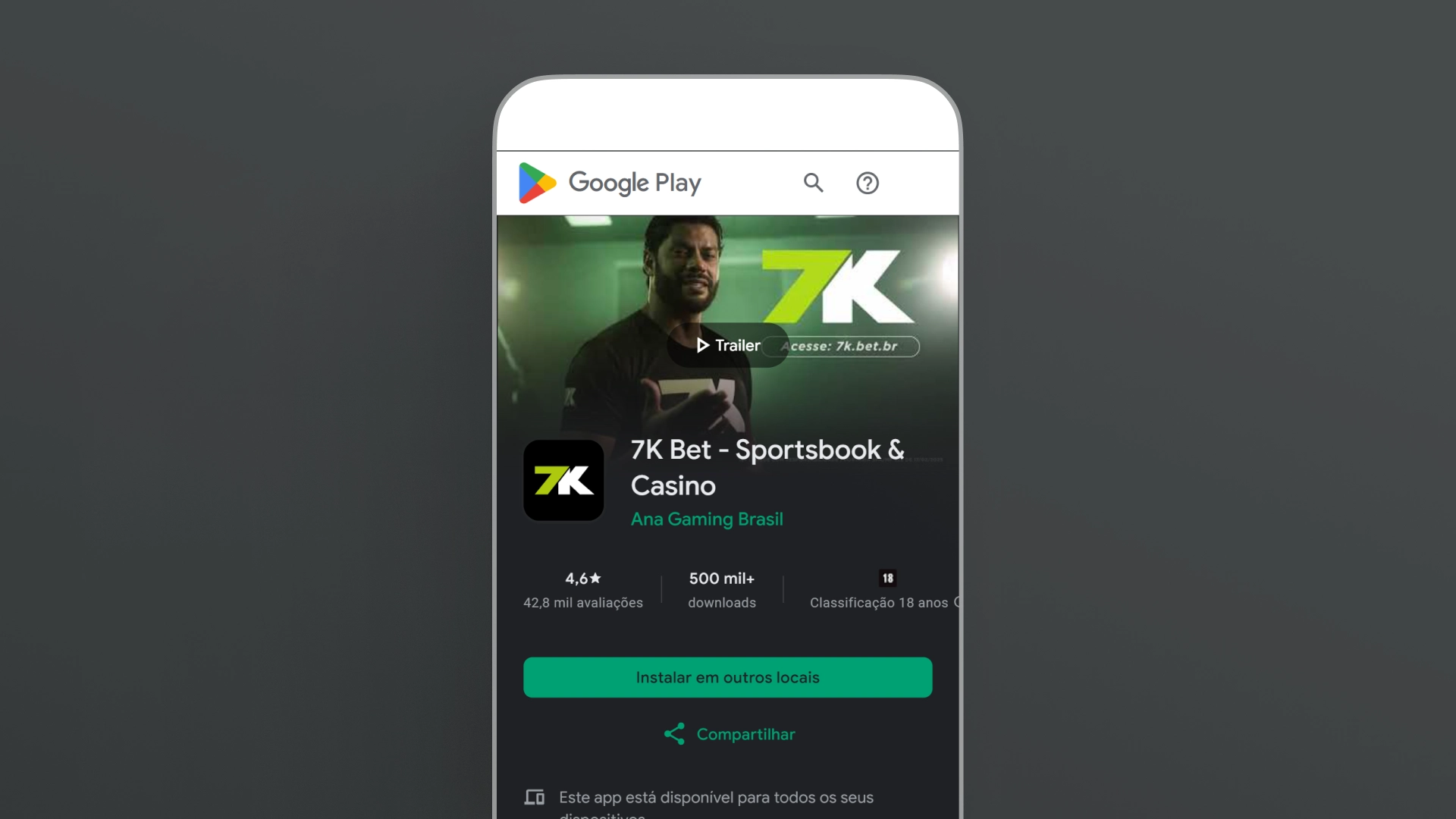 imagem Como baixar o app android 7kbet