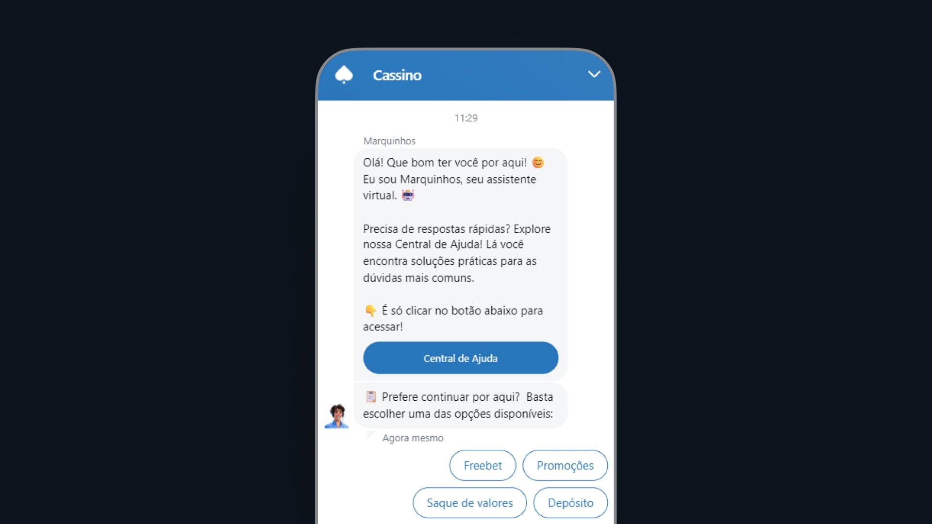 imagem atendimento ao cliente cassino bet
