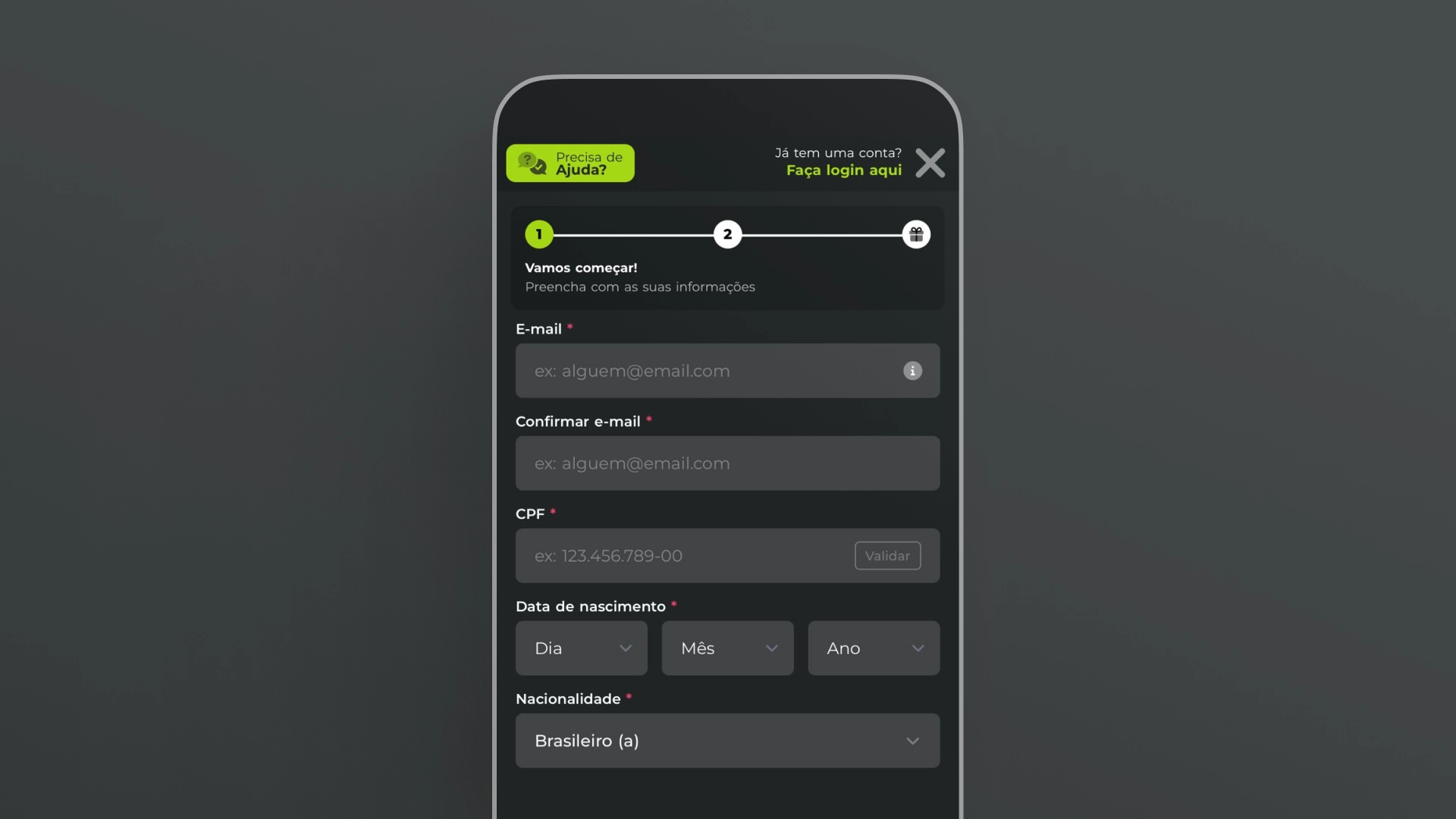 imagem cadastro app 7kbet