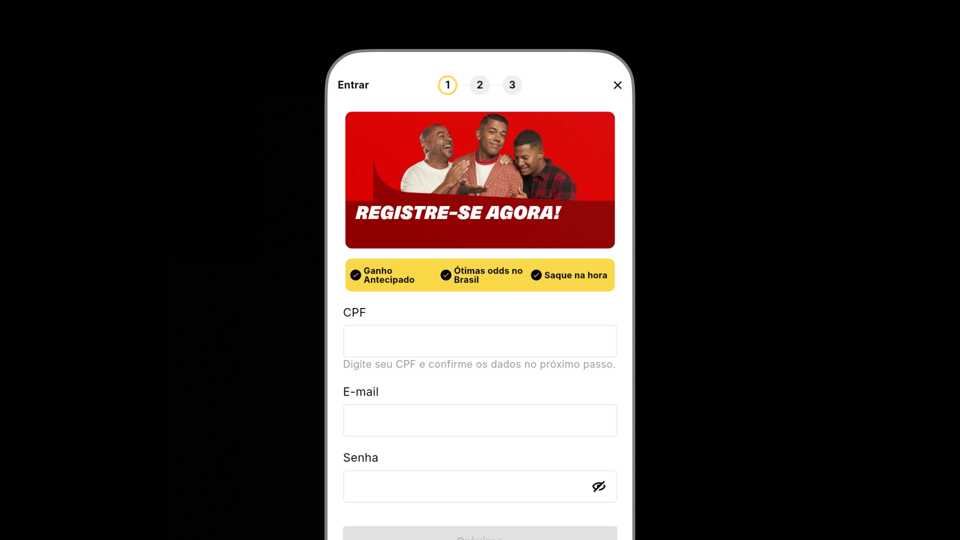 imagem cadastro app KTO