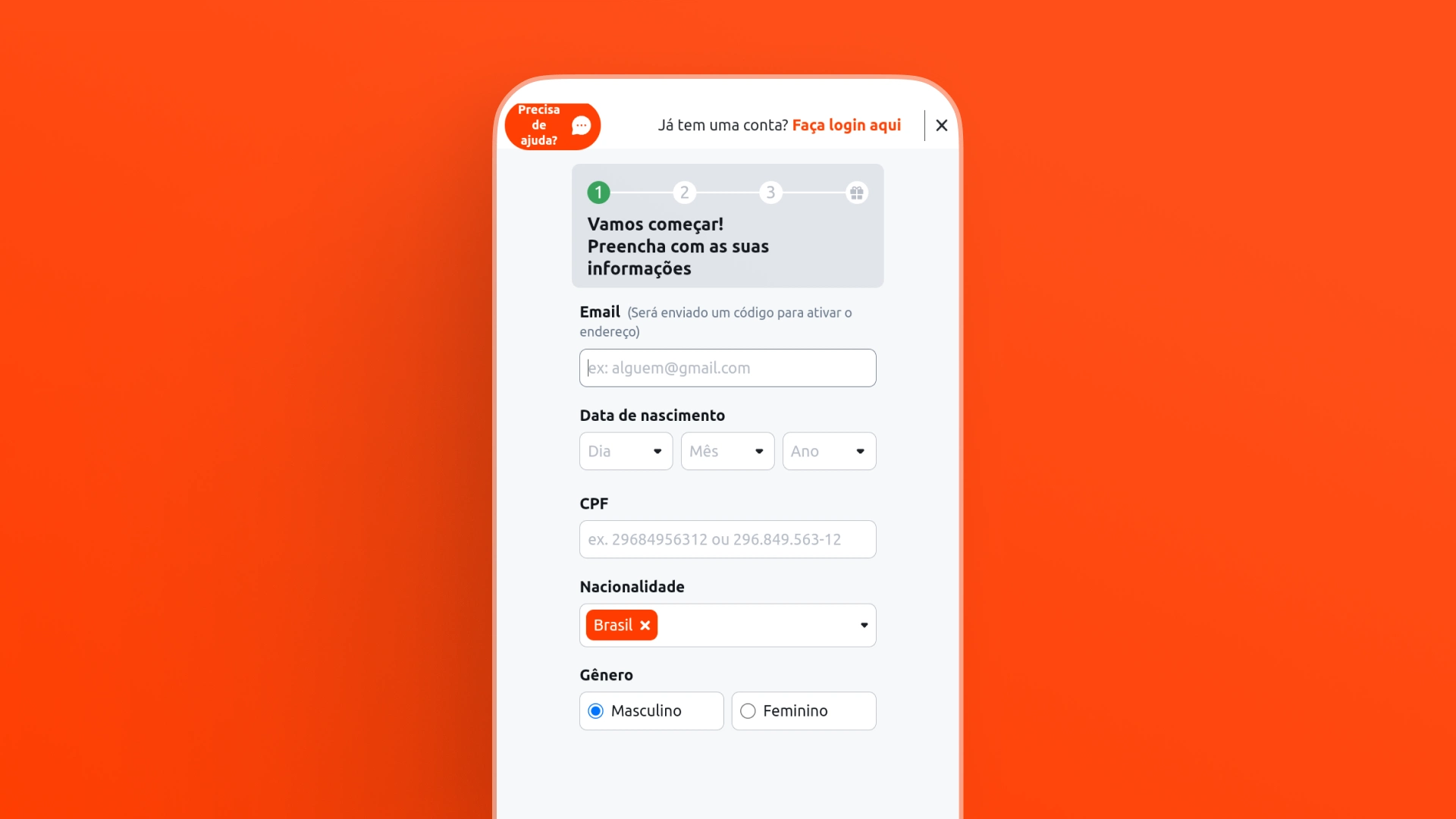 imagem cadastro app betano