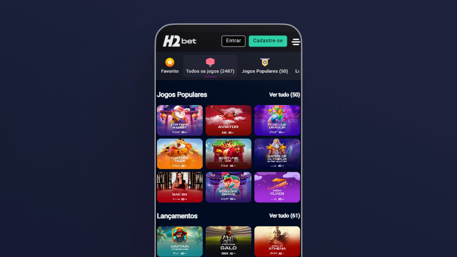 imagem cassino mobile H2bet