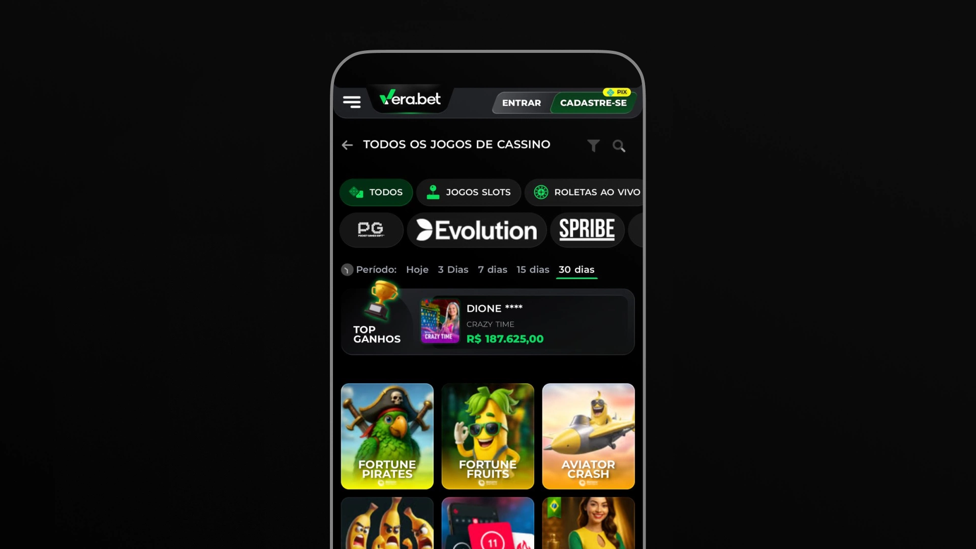 imagem cassino mobile VeraBet