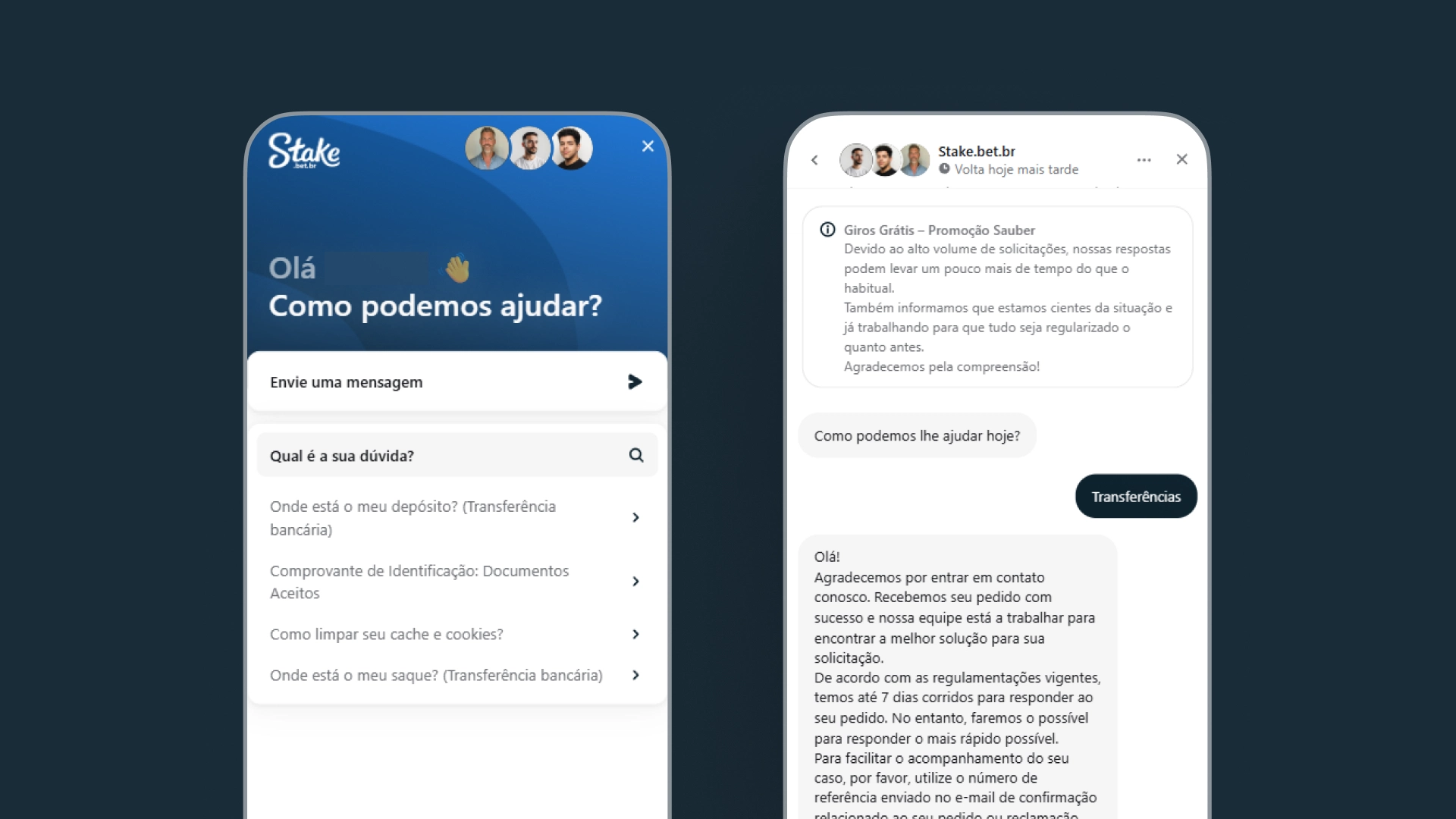 imagem chat ao vivo stake