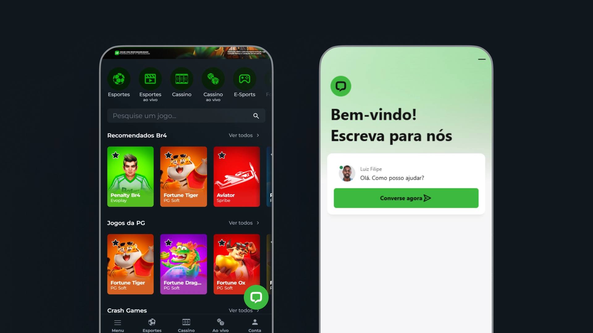 imagem chat suporte br4bet