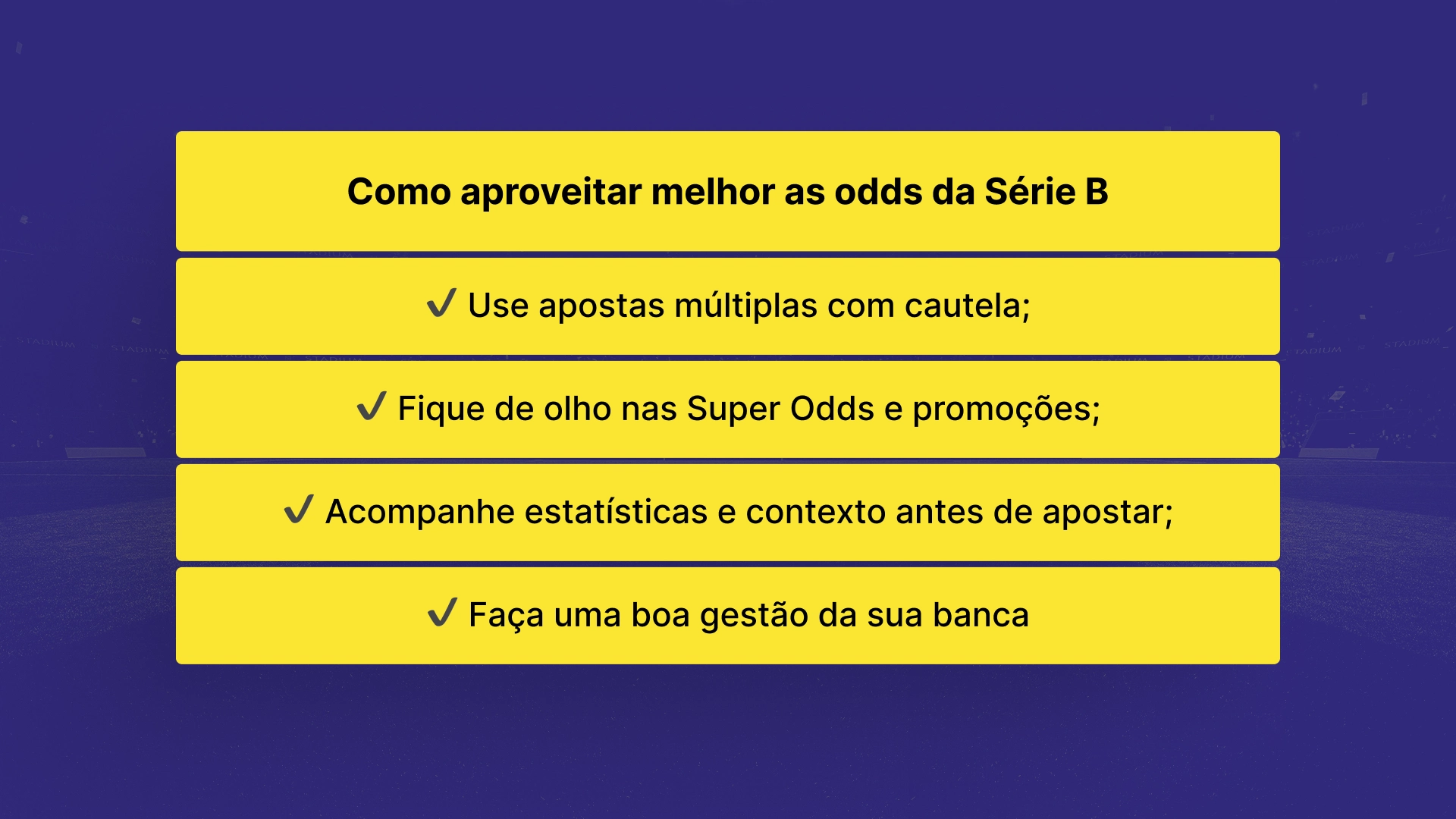 imagem checklist aproveitar odds serie b