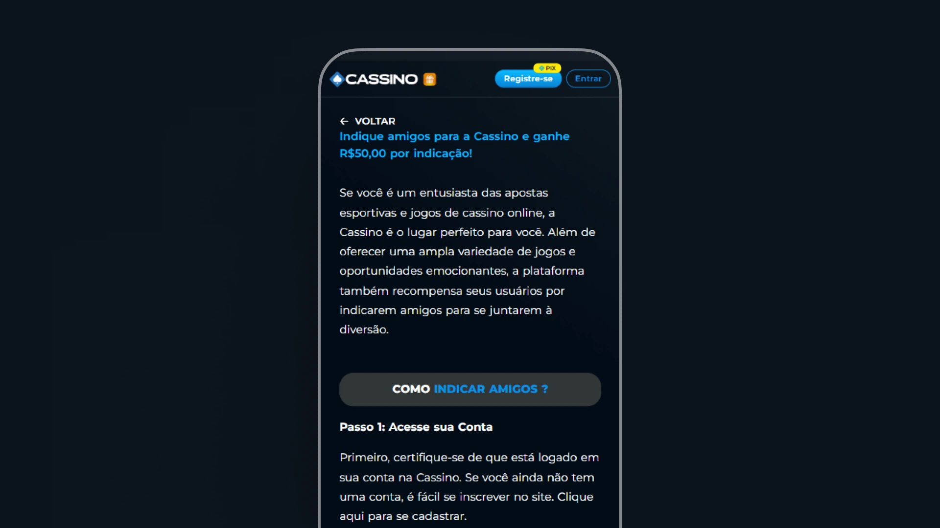 imagem indique amigos cassino bet