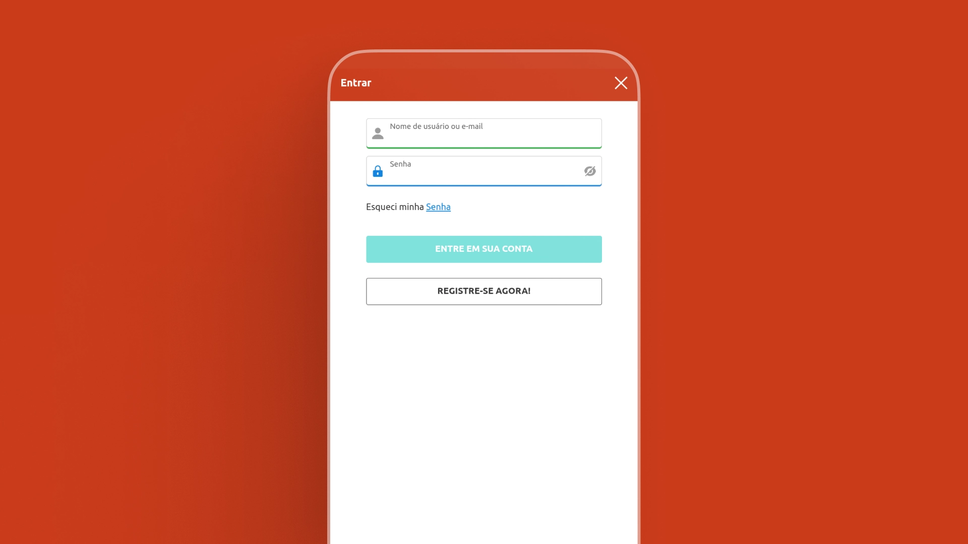 imagem login app betboo
