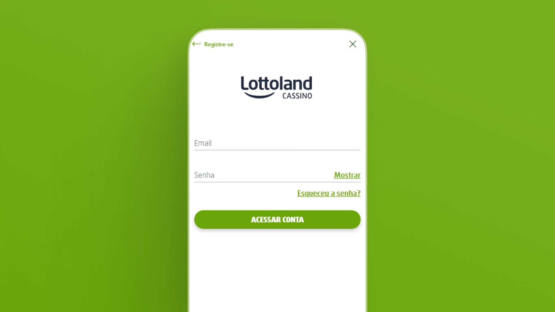 imagem login app lottoland