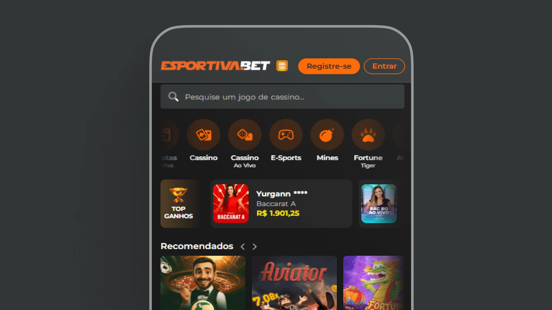imagem mobile cassino botao esportiva bet