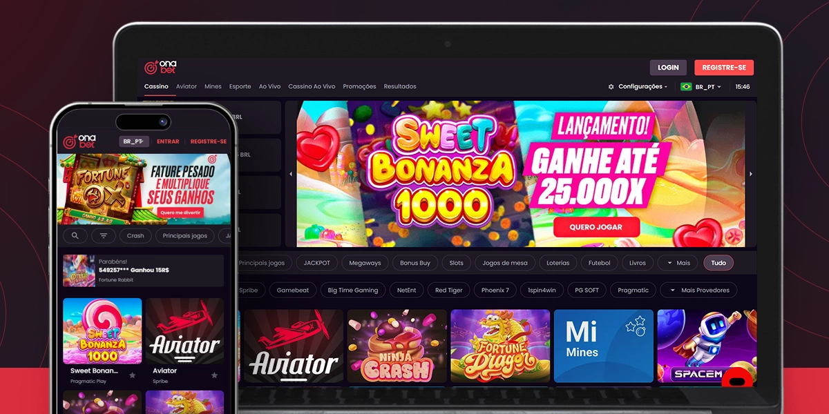 imagem mockup desktop mobile cassino onabet