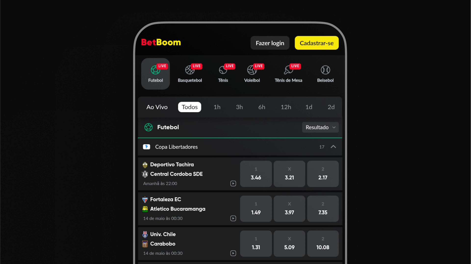 imagem odds BetBoom