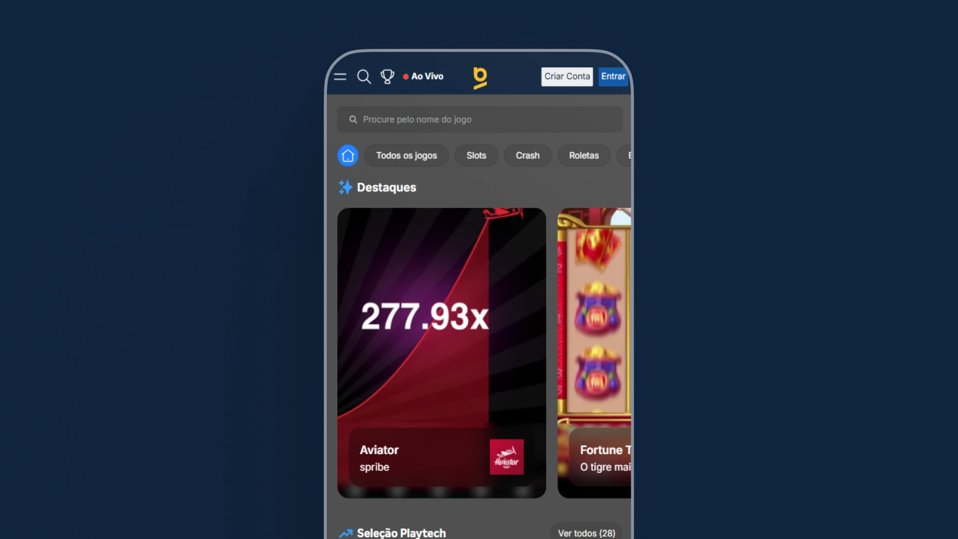 imagem pagina casino app da Betnacional