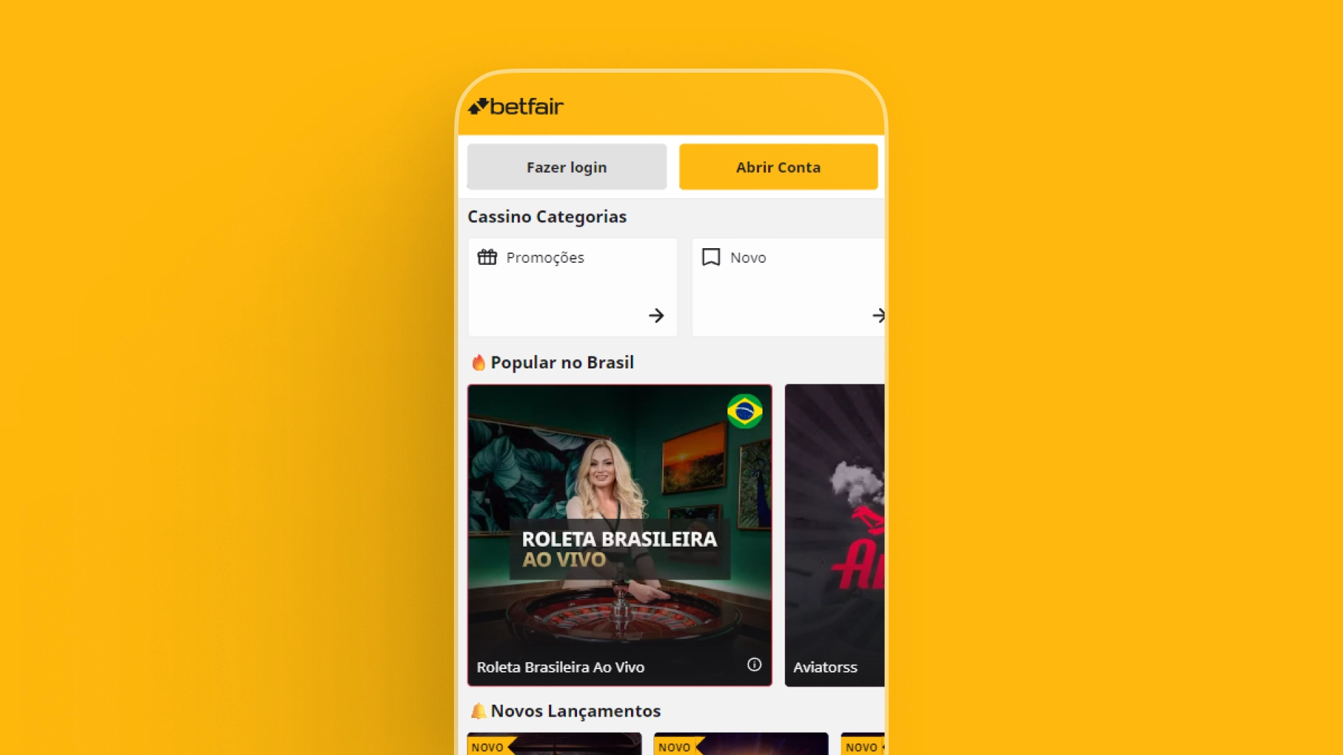 imagem pagina casino app da betfair