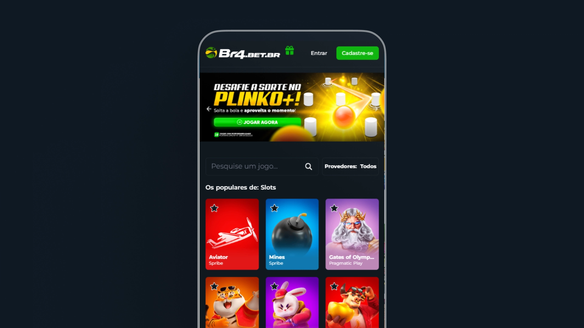imagem pagina casino app da br4bet