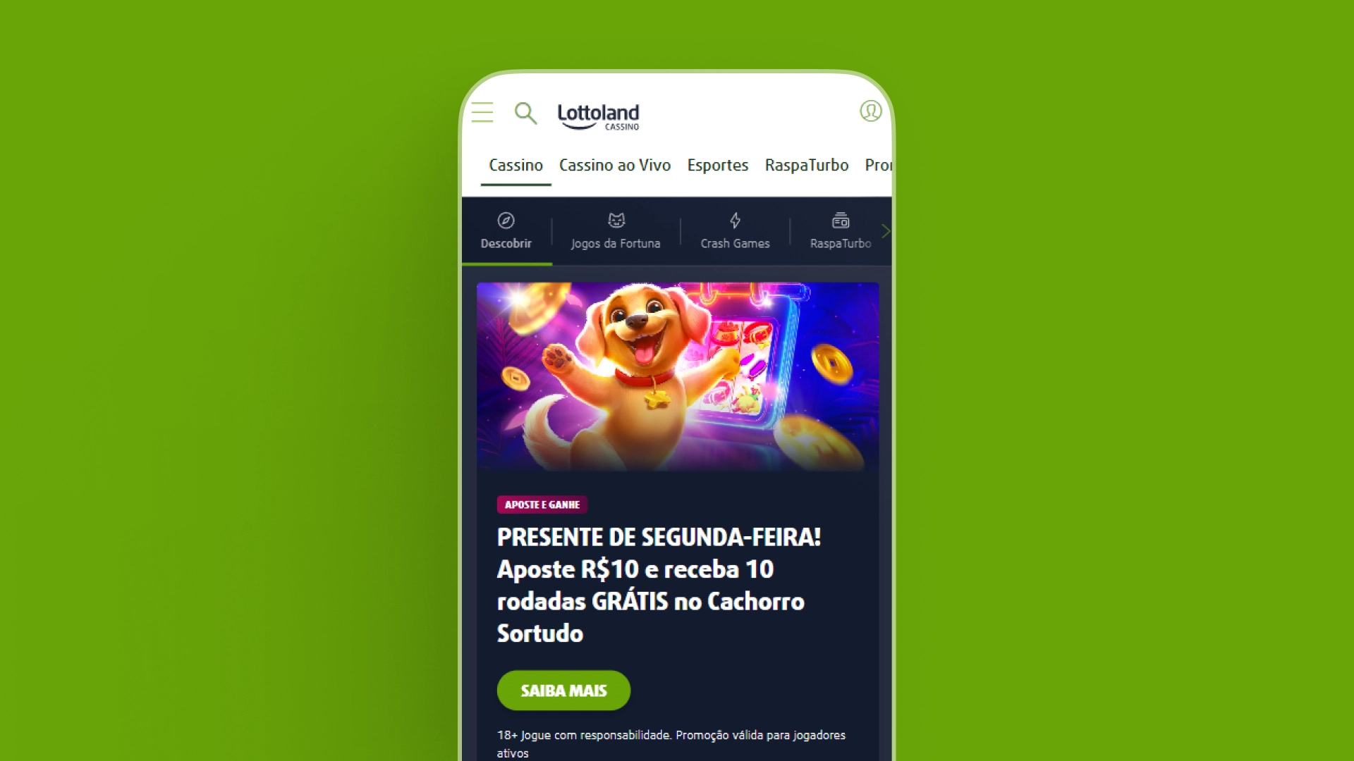 imagem pagina casino app da lottoland