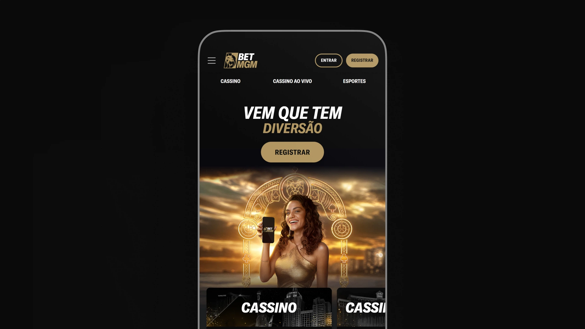 imagem pagina inicial app da BetMGM