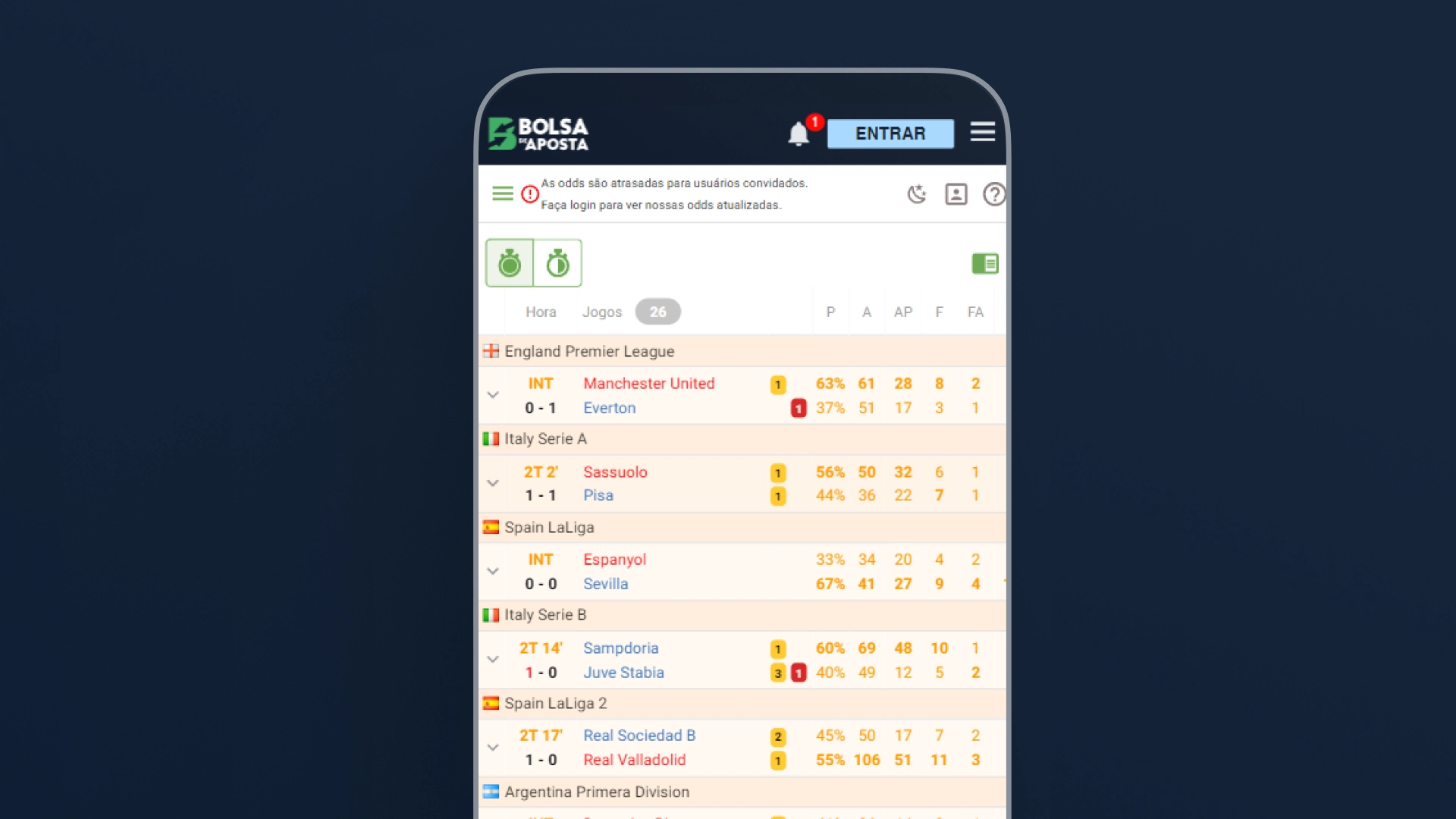 imagem recurso Tradeball e live Trading Feed mobile bolsa de aposta