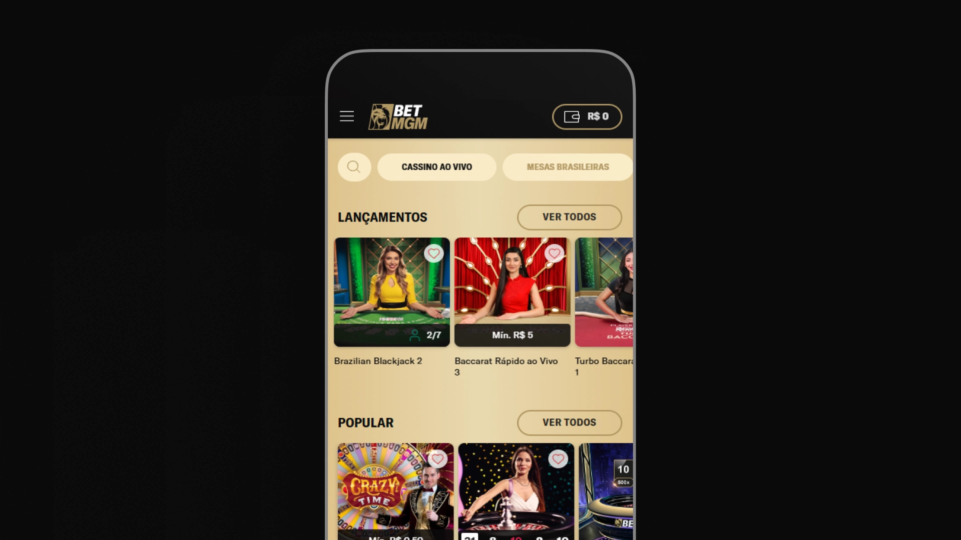 imagem recurso cassino ao vivo app BetMGM