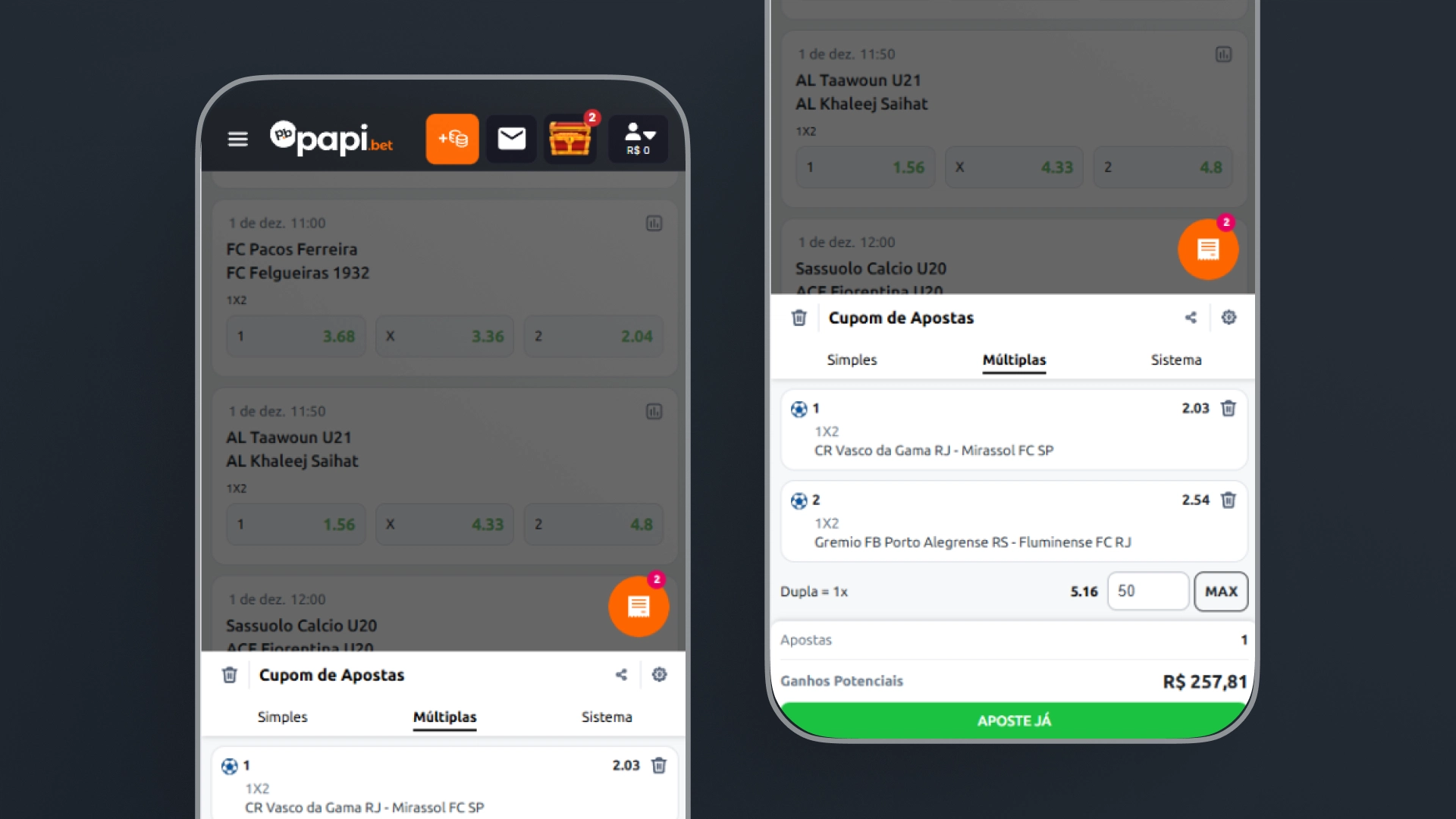 imagem recurso ganhos antecipados mobile papi games