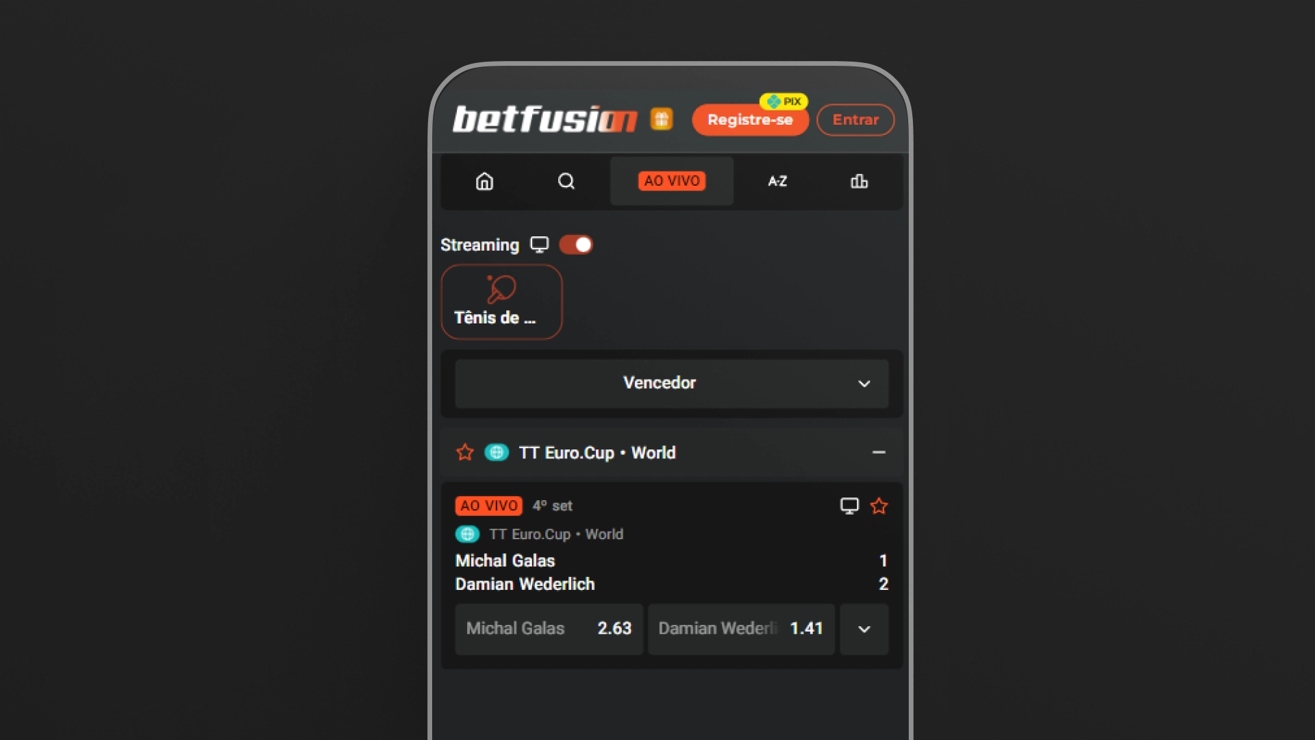 imagem recurso transmissao ao vivo mobile betfusion