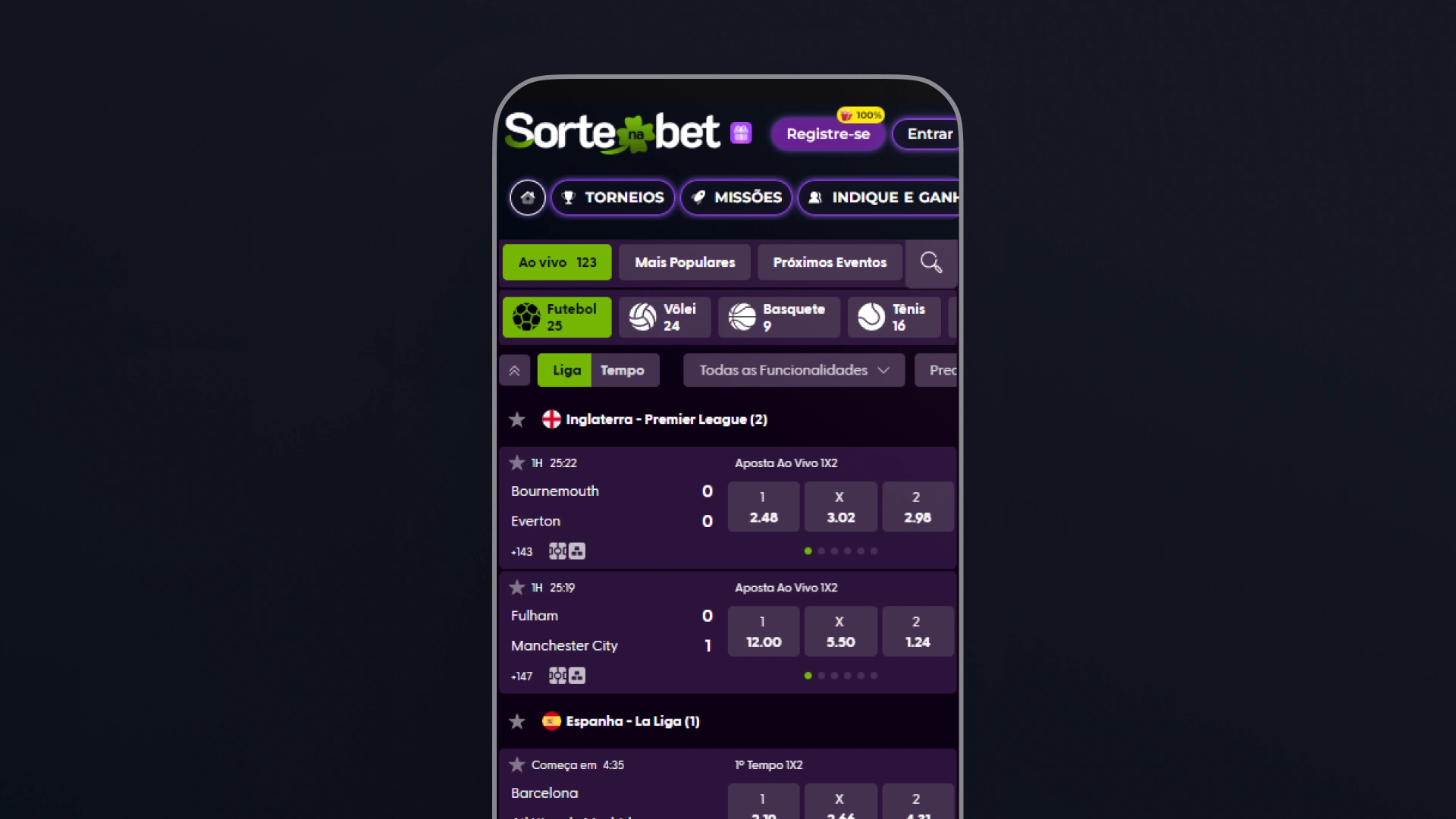 imagem recurso transmissao ao vivo mobile sorte na bet