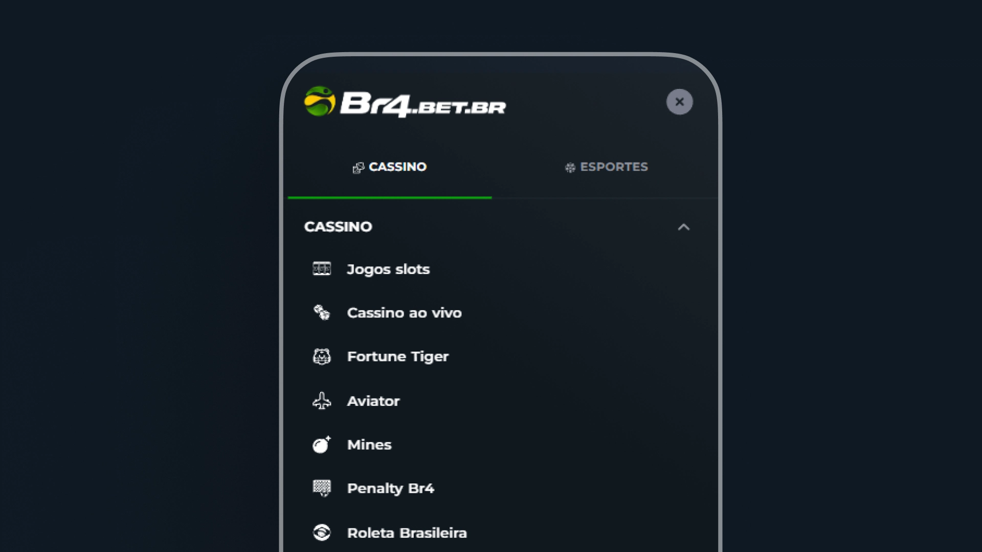 screenshot Como acessar cassino ao vivo br4bet