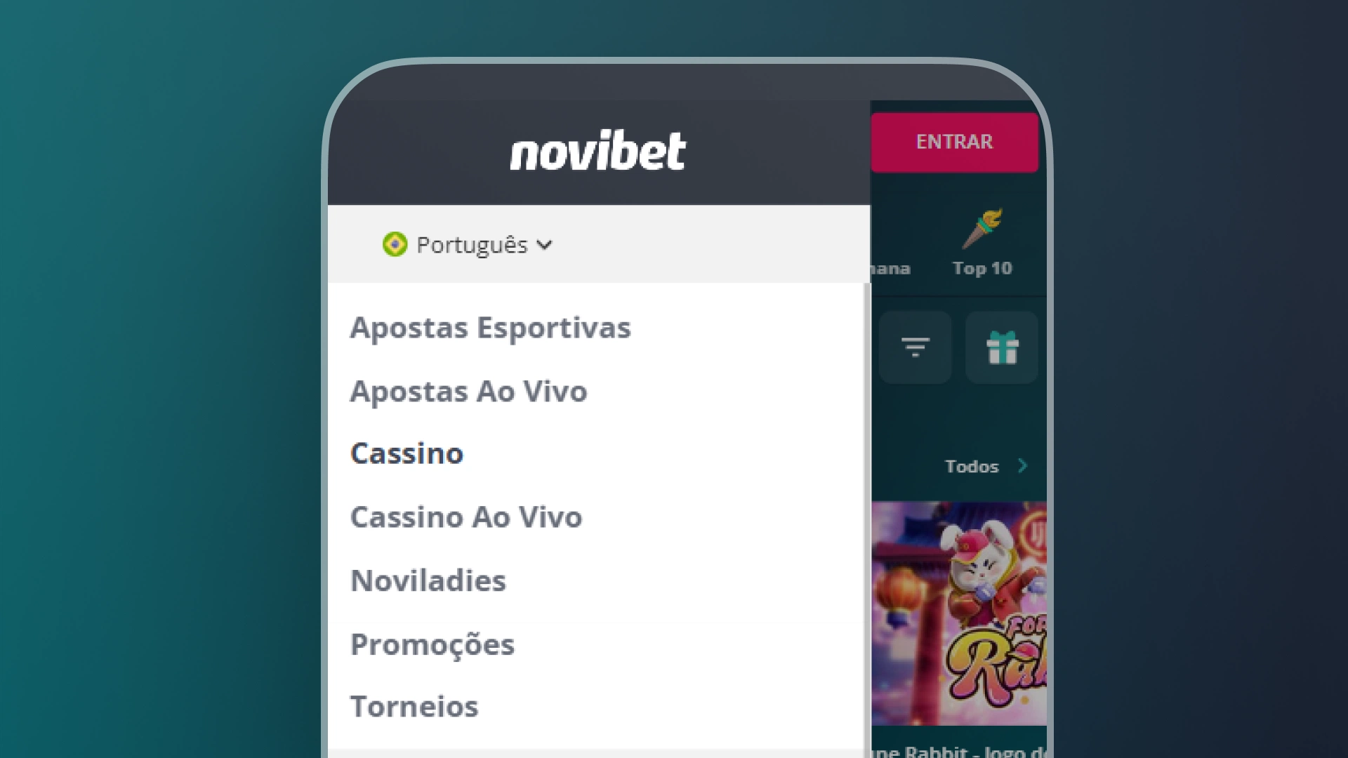 screenshot Como acessar cassino ao vivo novibet
