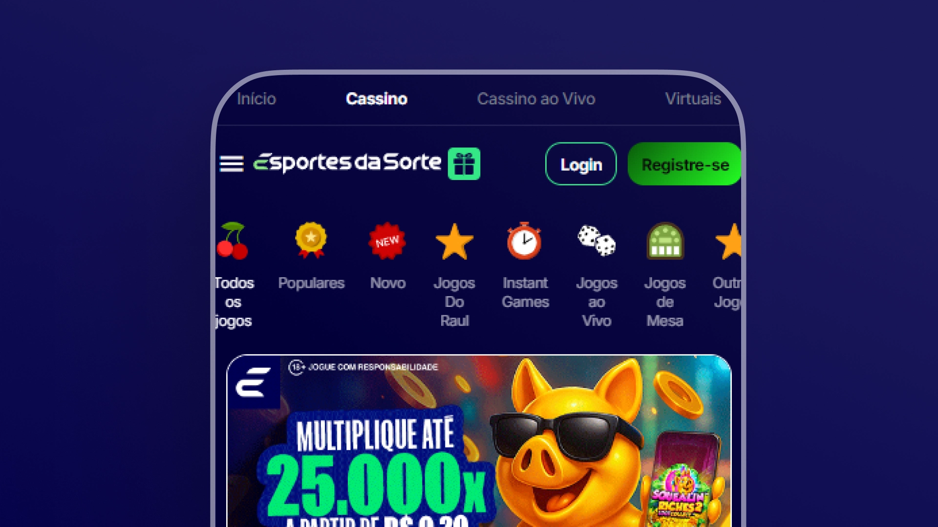 screenshot Como acessar cassino esportes da sorte