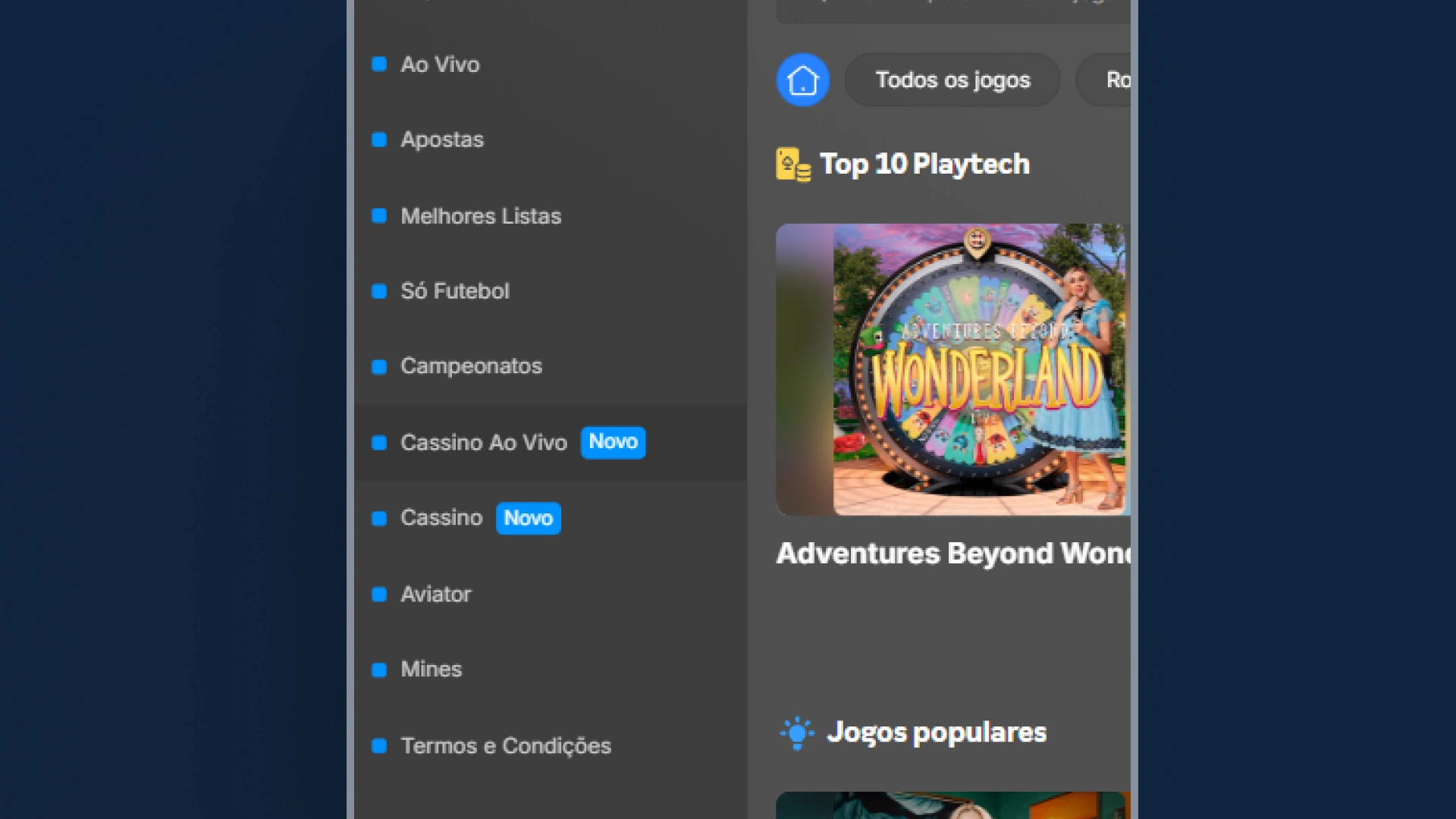 screenshot Como acessar o modo demo Betnacional