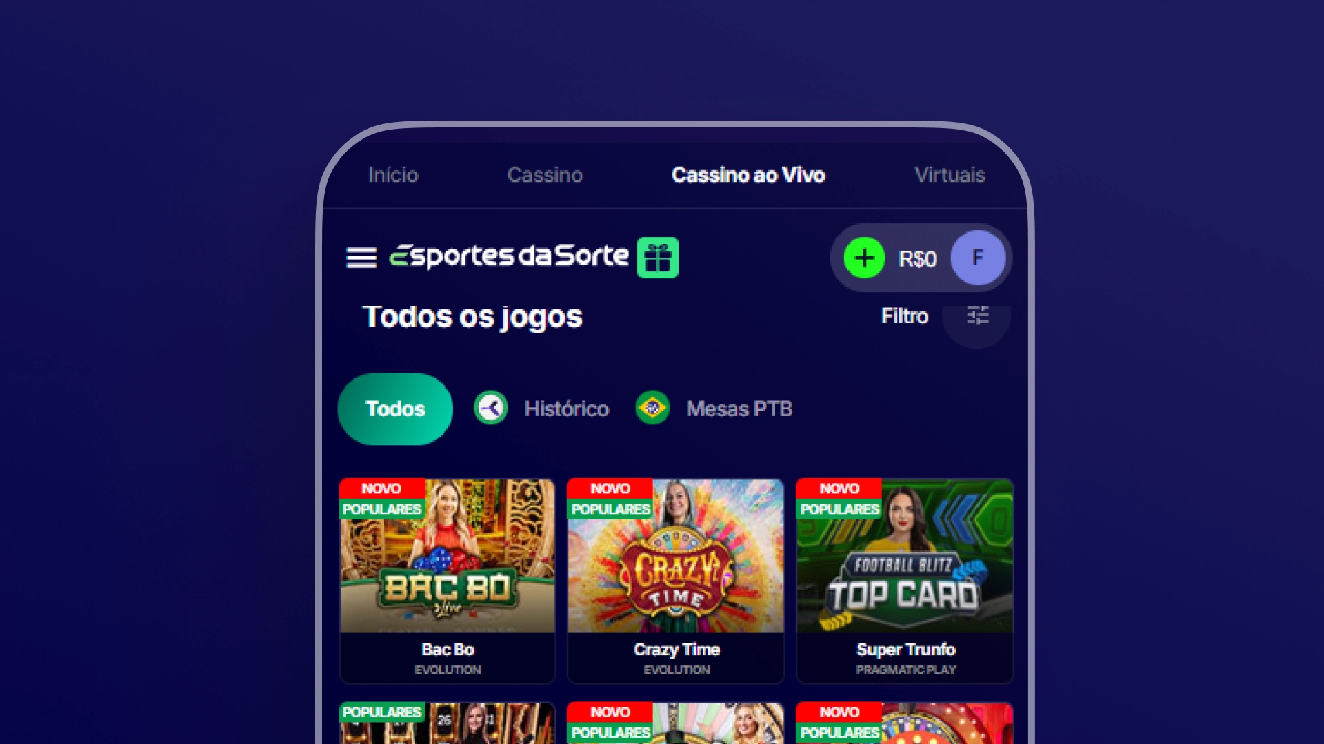 screenshot Como acessar o modo demo esportes da sorte