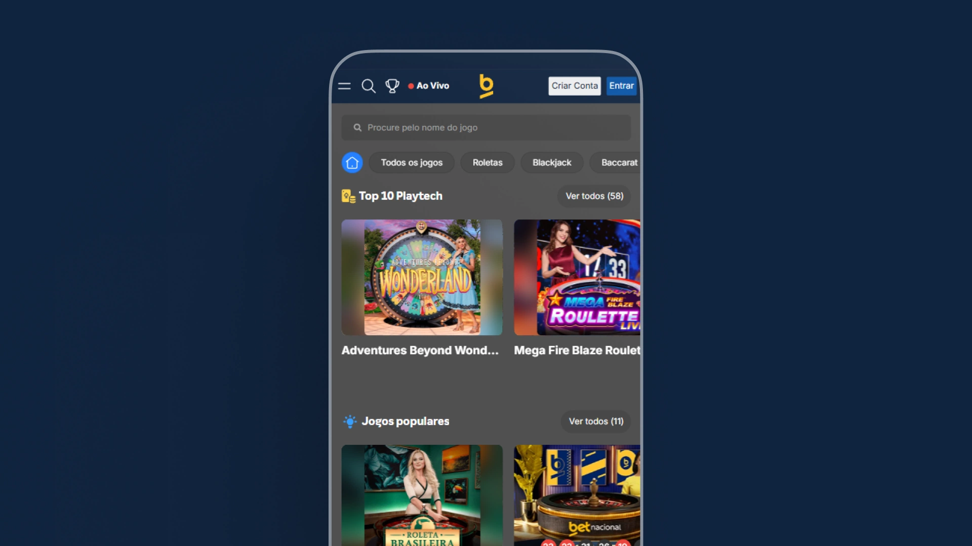 screenshot casino ao vivo Betnacional