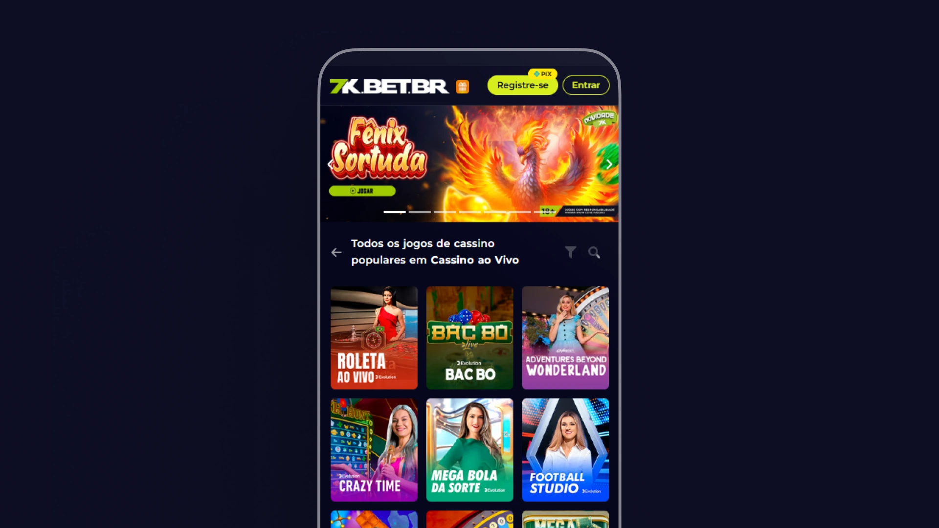 screenshot casino ao vivo bet7k