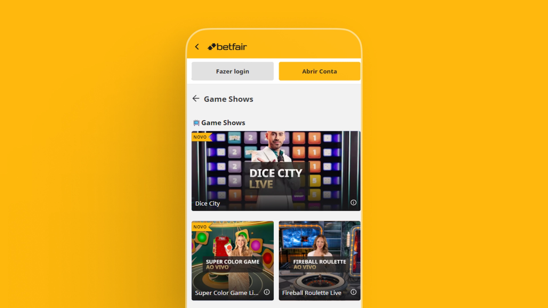 screenshot como acessar cassino ao vivo betfair