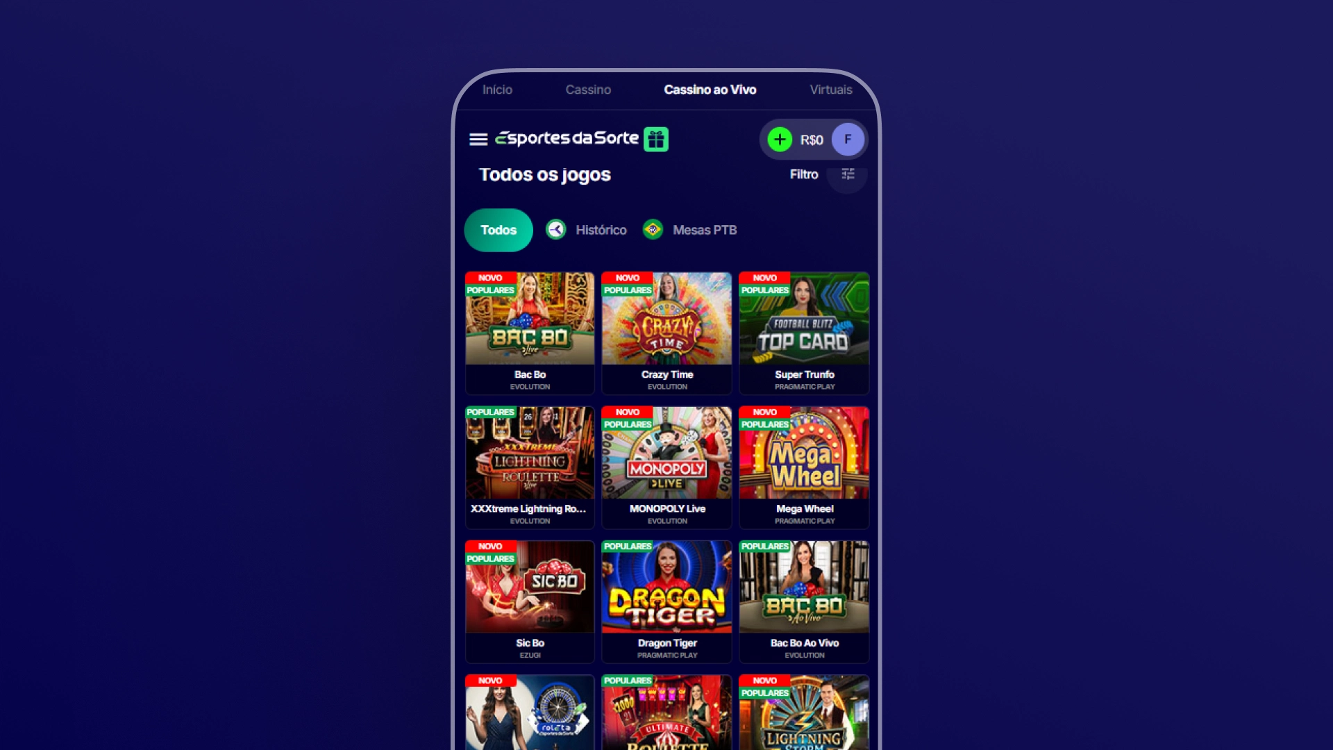screenshot casino ao vivo esportes da sorte