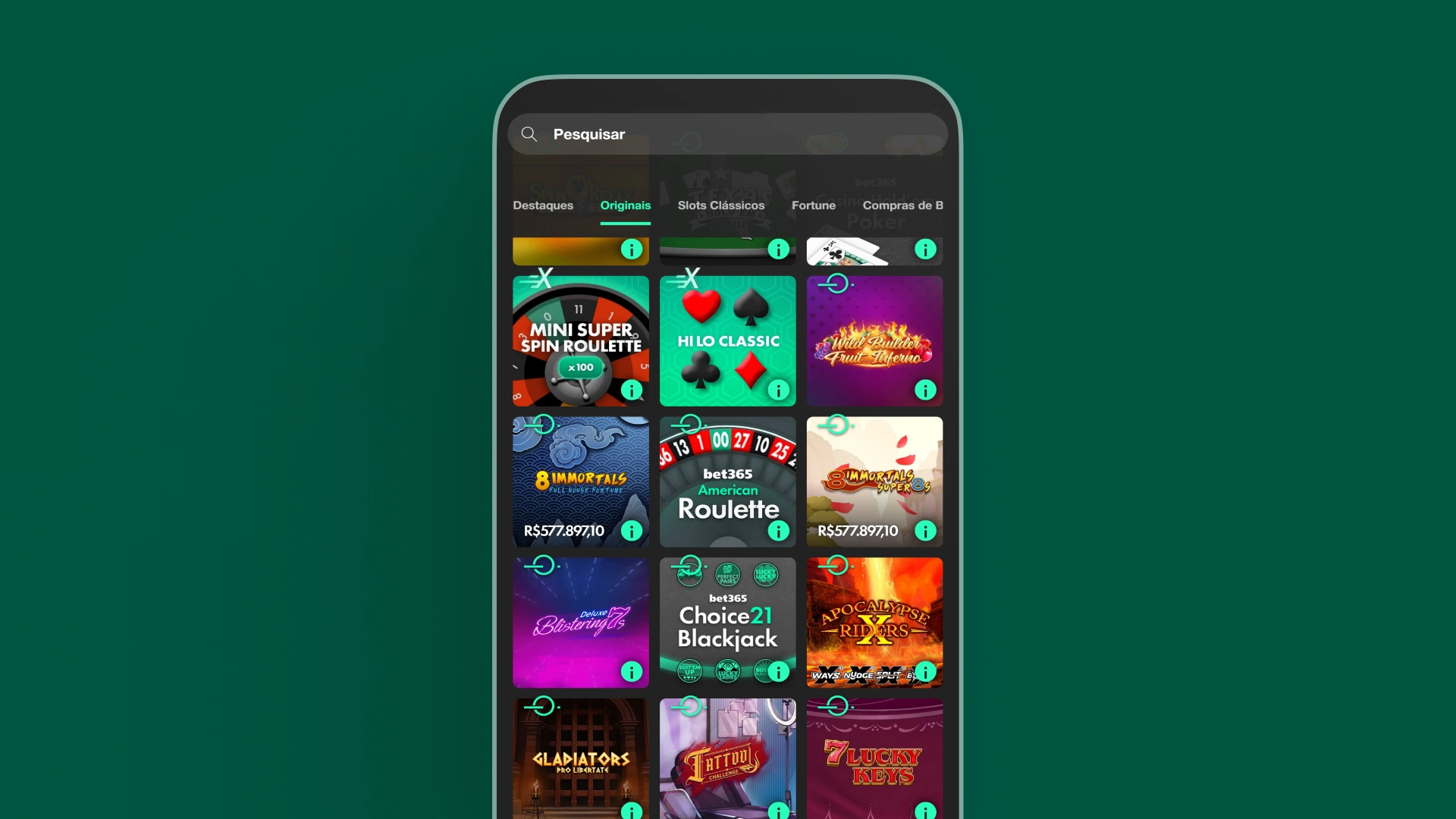 screenshot cassino jogos bet365
