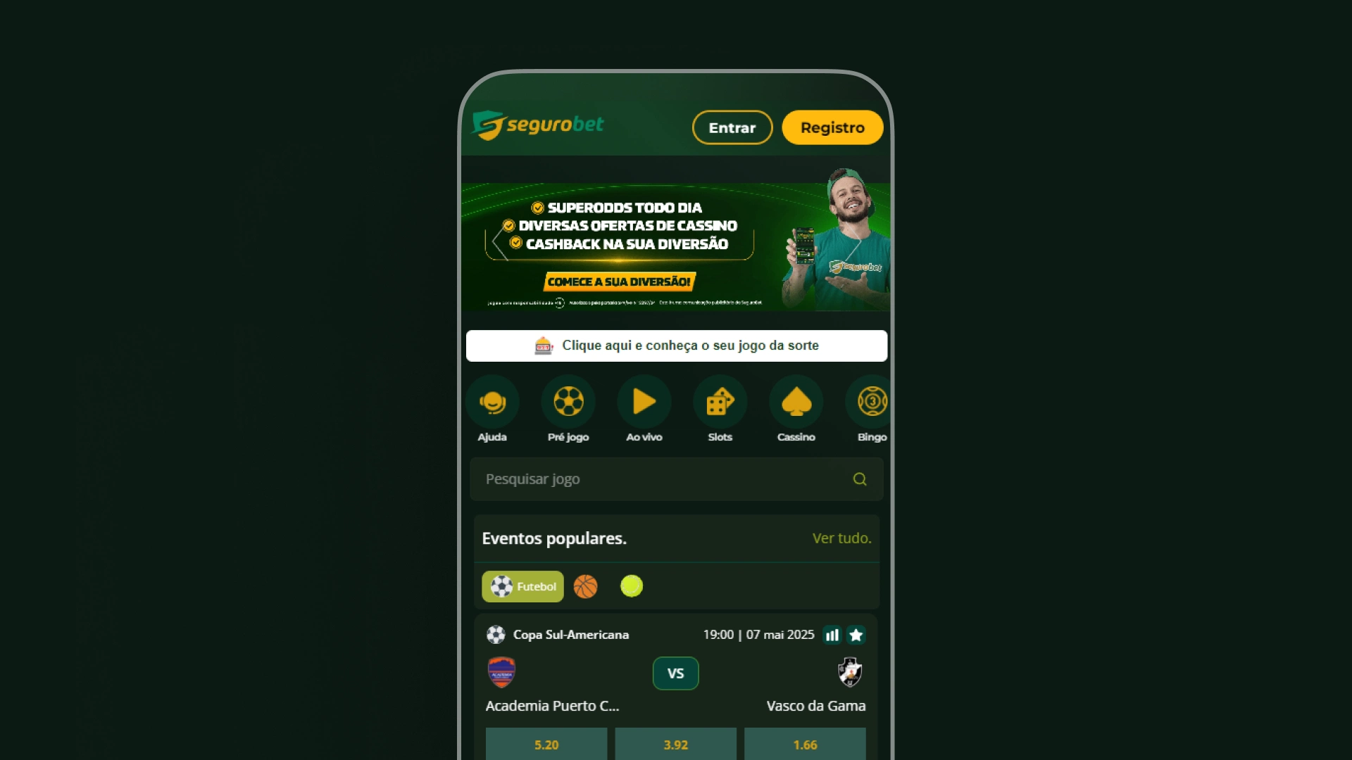 screenshot homepage segurobet