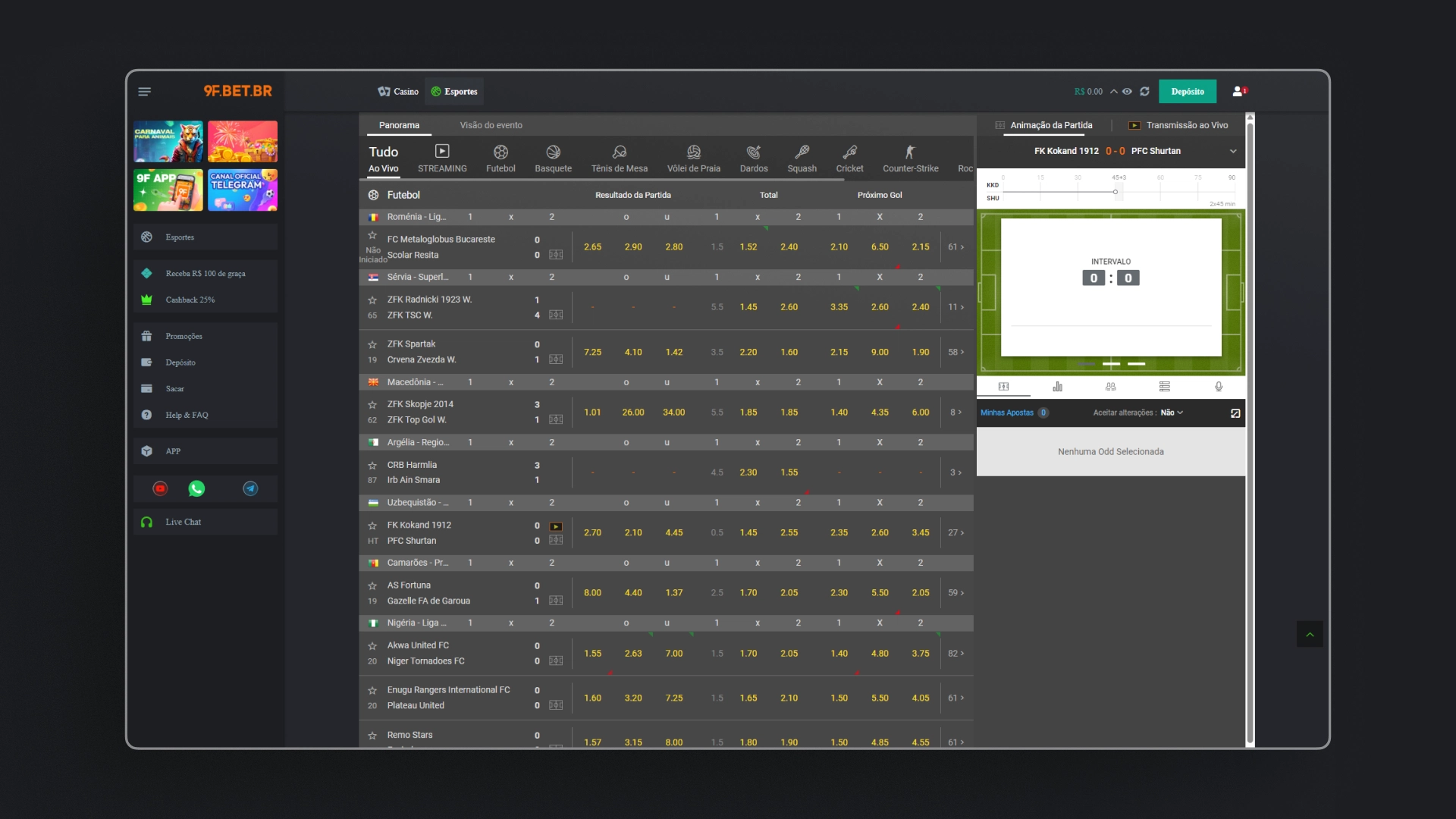 screenshot live 9f bet