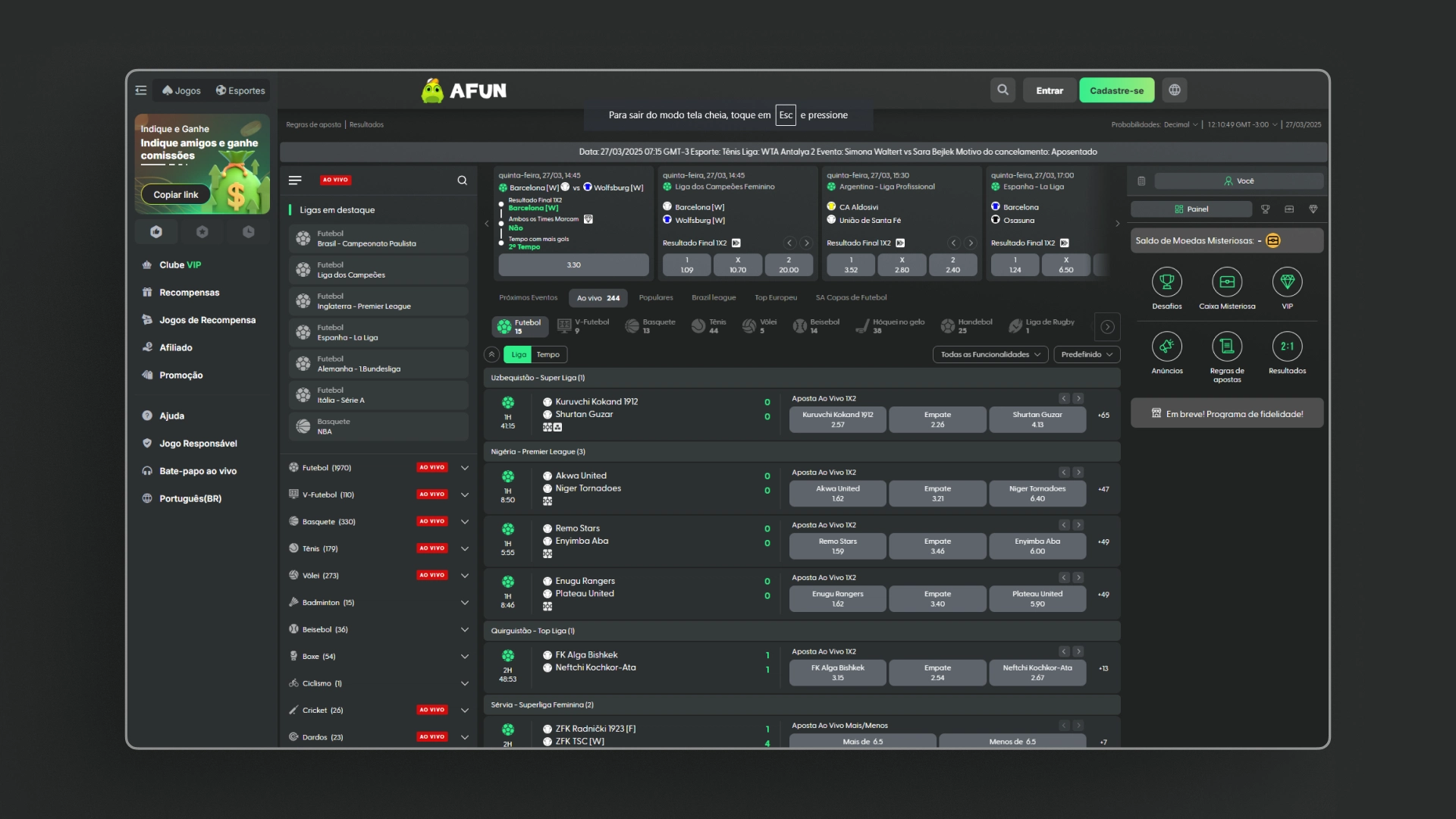 screenshot live AFun
