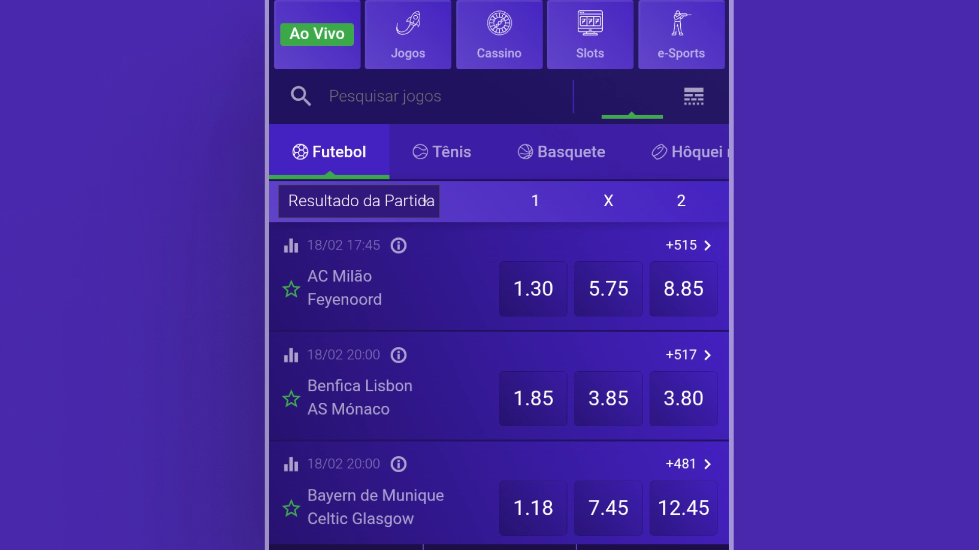screenshot live Aposta1