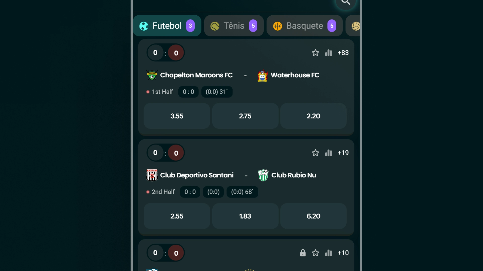 screenshot live Betão