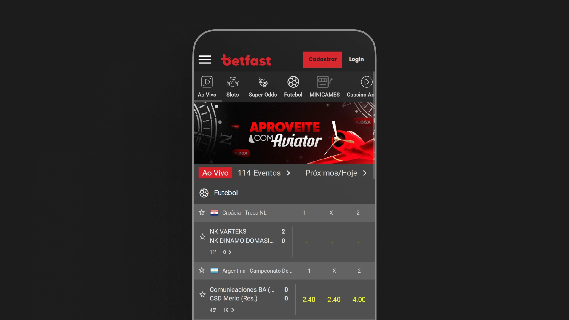 screenshot live Betfast