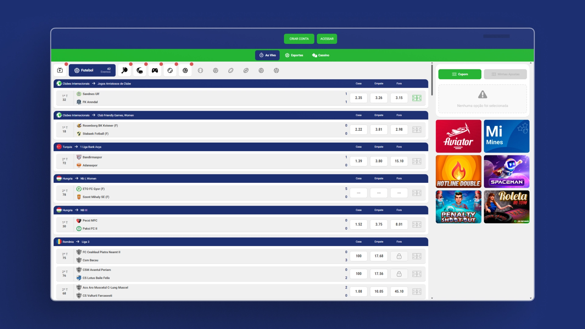 screenshot live betesporte
