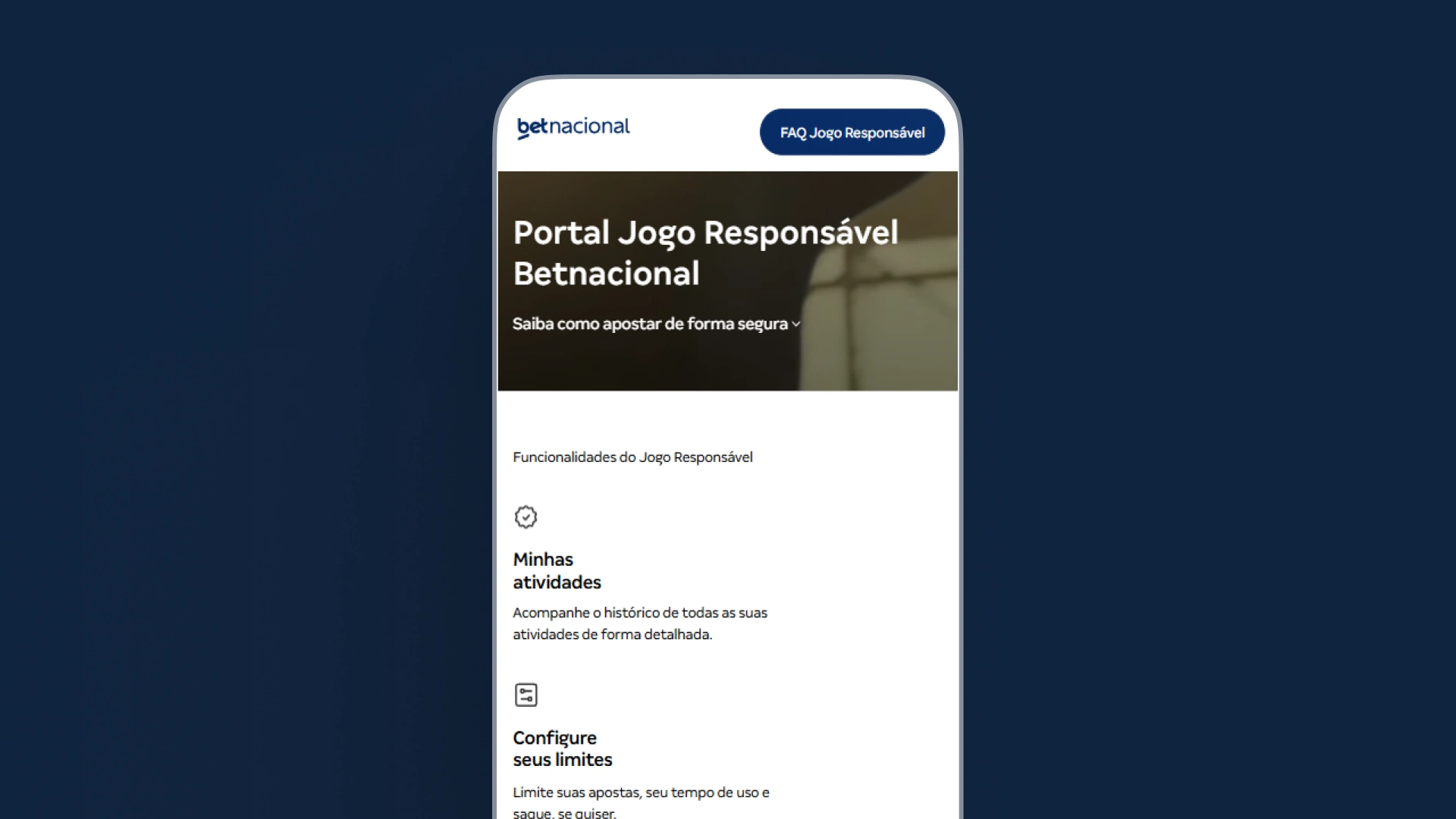 screenshot recursos de segurança Betnacional